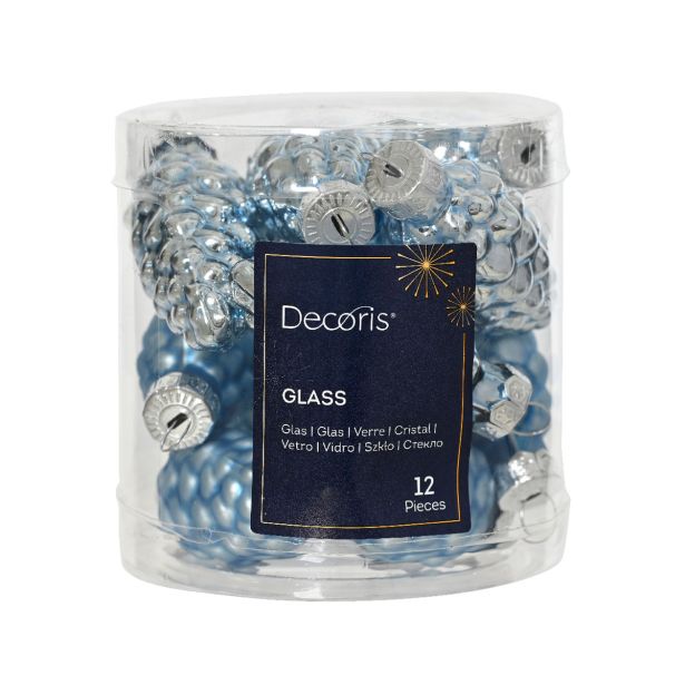 STEKLENA BUNKA DECORIS STORŽ, MODER, FI 2.5 CM 12/1