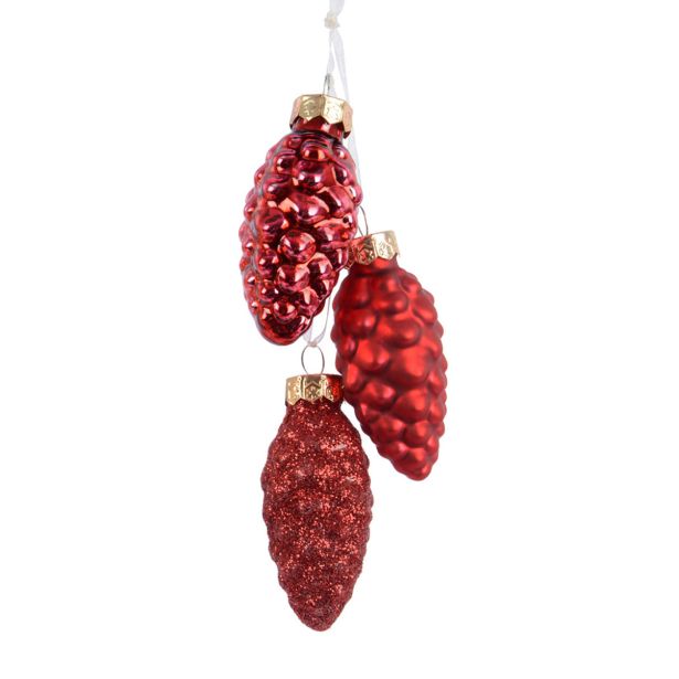 STEKLENA BUNKA DECORIS STORŽ RDEČ/ZLAT FI 6 CM MIX MAT SORTIRANO