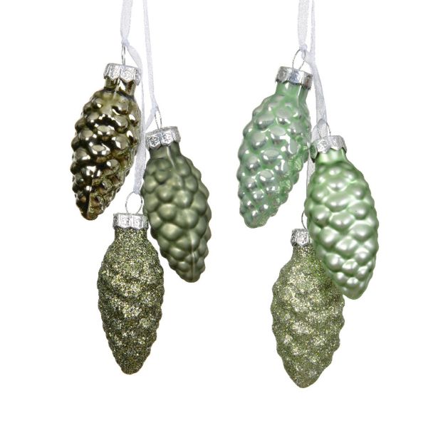 STEKLENA BUNKA DECORIS STORŽI NA VRVICI, ZELEN FI 2.5 CM