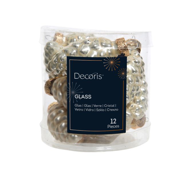 STEKLENA BUNKA DECORIS STORŽI, PERLA BARVA MIX 12/1