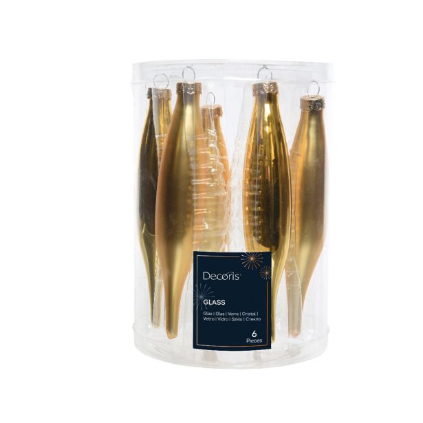 STEKLENA BUNKA DECORIS SVEČA, ZLATA, 15 CM 6/1