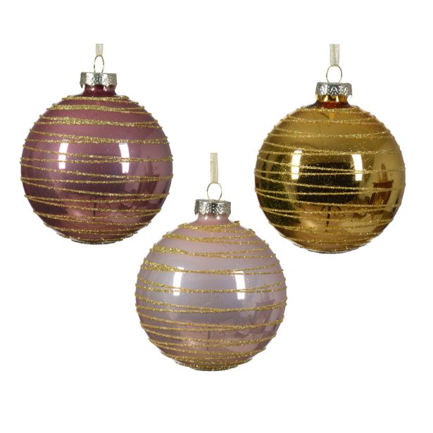 STEKLENA BUNKA DECORIS SVETLEČA Z VZORCEM FI 8 CM SORTIRANO