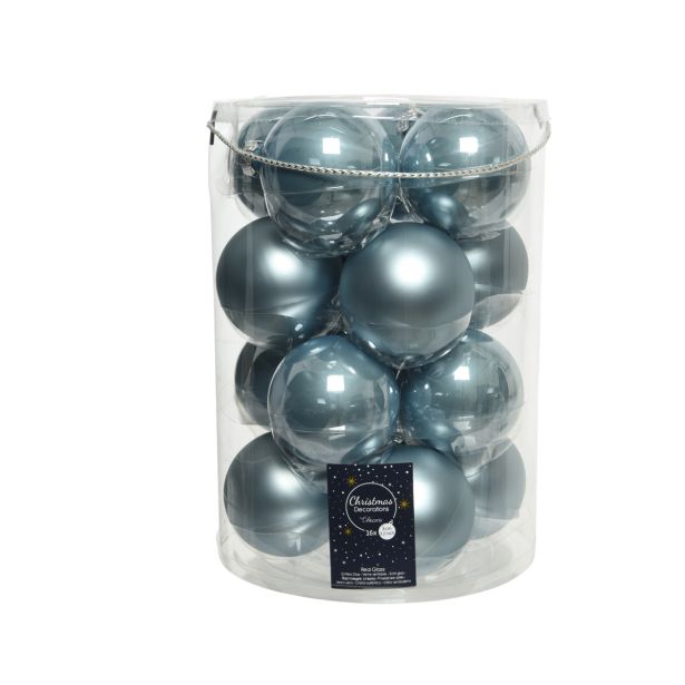 STEKLENA BUNKA DECORIS SVETLO MODRE BARVE 16/1 FI 8 CM