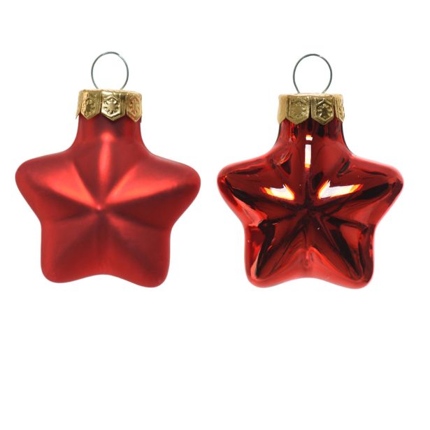 STEKLENA BUNKA DECORIS ZVEZDA, RDEČA MAT 12/1