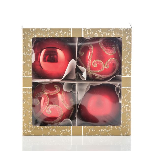 STEKLENA BUNKA GLOSSTYLE 100 MM 4/1 RDEČA 2 Z IN 2 BREZ DEKORJA