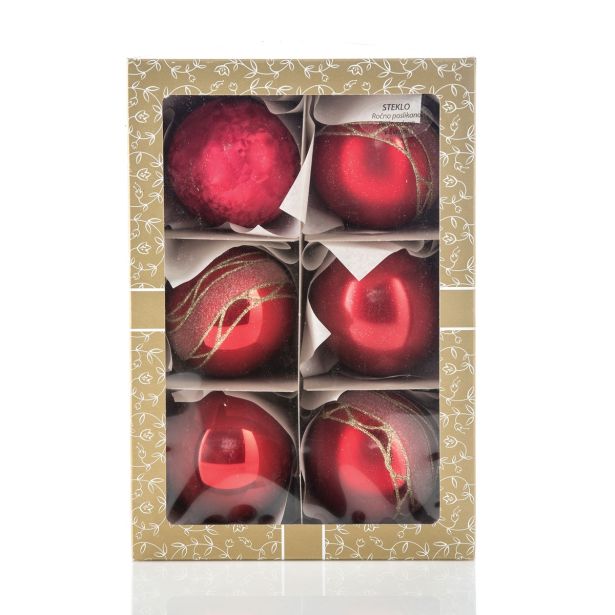 STEKLENA BUNKA GLOSSTYLE 80 MM 6/1 RDEČA 3 Z IN 3 BREZ DEKORJA