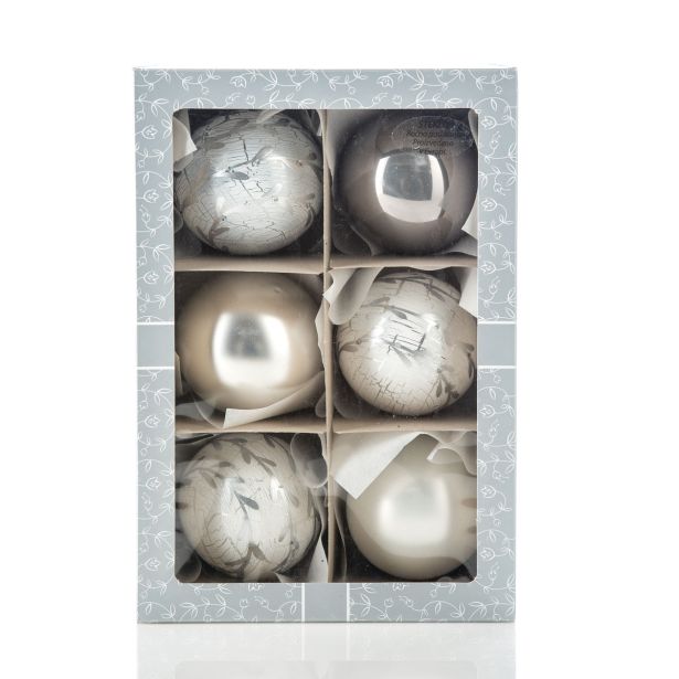 STEKLENA BUNKA GLOSSTYLE 80 MM 6/1 SREBRNA 3 Z IN 3 BREZ DEKORJA