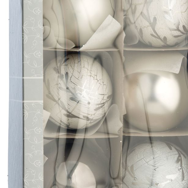 STEKLENA BUNKA GLOSSTYLE 80 MM 6/1 SREBRNA 3 Z IN 3 BREZ DEKORJA