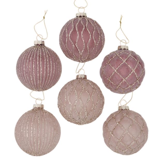 STEKLENA BUNKA, ROZA, FI 8 CM, SORT