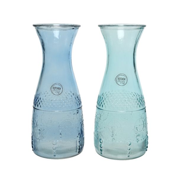 SERVIRNI VRČ 1.1 L STEKLENA KARAFA V MODRI BARVI, SORT