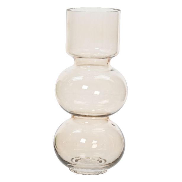 STEKLENA VAZA DECORIS RDEČA/ZELENA/BELA SORT. FI 12 CM. 26.5 CM. SORT