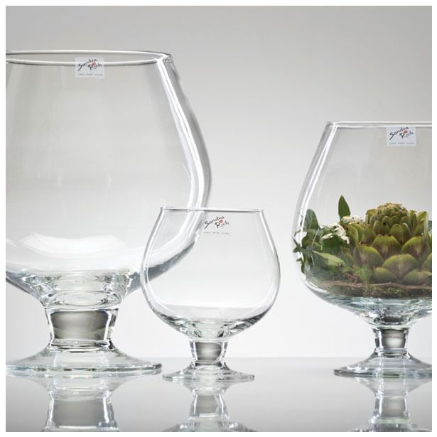 STEKLENA VAZA SANDRA RICH 23X19 CM BRANDY BALLON