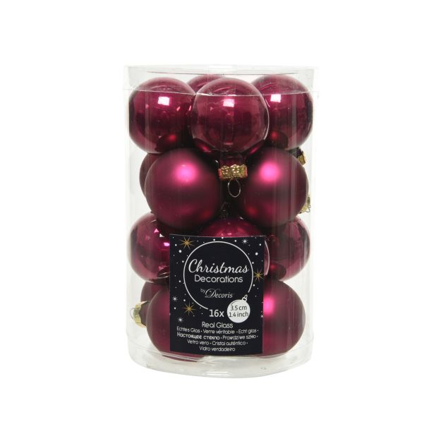 STEKLENE BUNKE ZA NOVOLETNO JELKO V BARVI MAGNOLIJE, PREMER 35 MM, 16/1