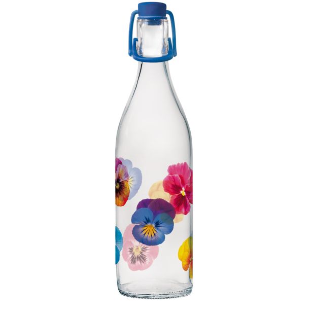 STEKLENICA ZA VODO CERVE 1 LIT POP FLOWER S POKROVOM