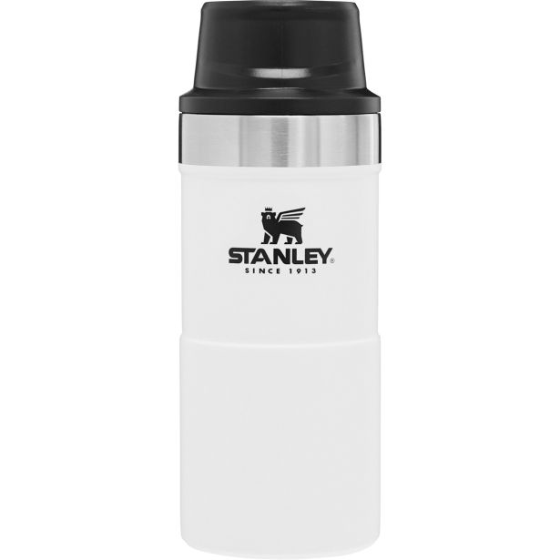 STANLEY THE CLASSIC TRIGGER-ACTION TRAVEL MUG 0.35L, POLAR BELA, VAKUUMSKO IZLOIRANA STEKLENIČKA