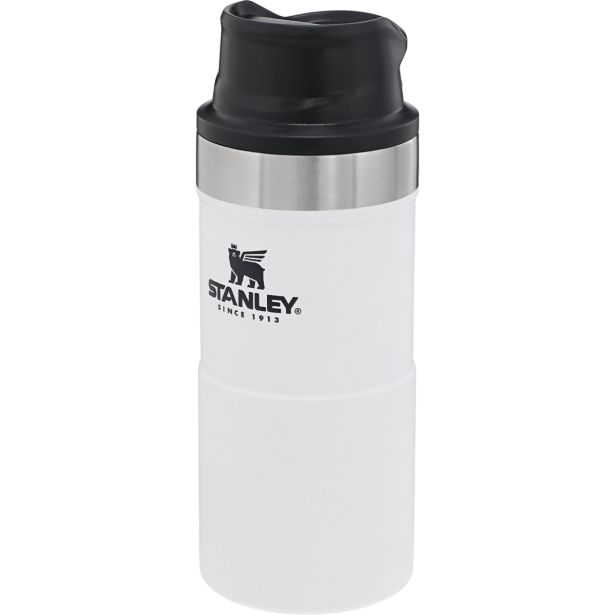 STANLEY THE CLASSIC TRIGGER-ACTION TRAVEL MUG 0.35L, POLAR BELA, VAKUUMSKO IZLOIRANA STEKLENIČKA