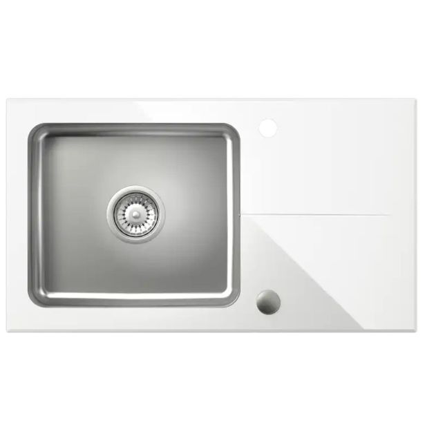 STEKLENO POMIVALNO KORITO QUADRON HUGH 111 BEL