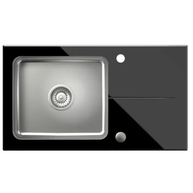 STEKLENO POMIVALNO KORITO QUADRON HUGH 111 ČRN