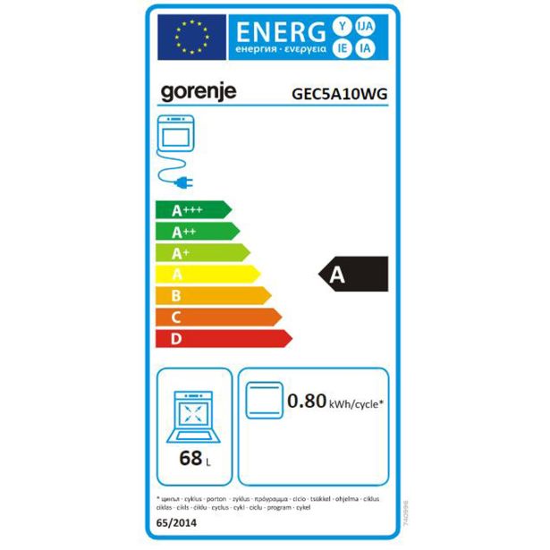 STEKLOKERAMIČNI ŠTEDILNIK GORENJE GEC5A10WG