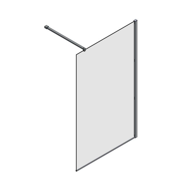 STENA SAMOSTOJEČA AQUAESTIL ZENITH WALL 110 SIVO STEKLO ČRNI PROF.