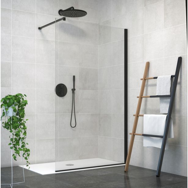 STENA SAMOSTOJEČA AQUAESTIL ZENITH WALL 120 ČRNI PR. PROZ. STEK.