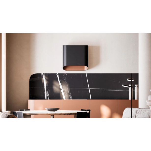 STENSKA KUHINJSKA NAPA CIARKO DESIGN SIMPLE, ČRNA IN ROŽNATO ZLATA