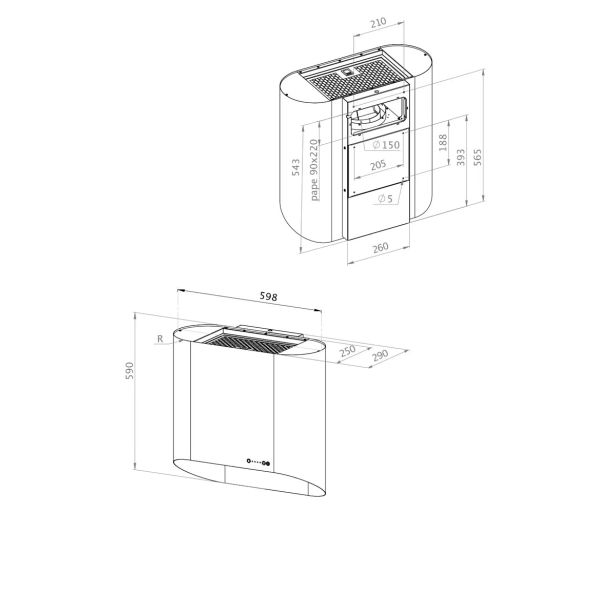 STENSKA KUHINJSKA NAPA CIARKO DESIGN SIMPLE, ROŽNATO ZLATA