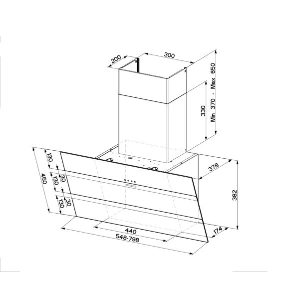 STENSKA KUHINJSKA NAPA FABER STEELMAX EV8 LED BK/X A55