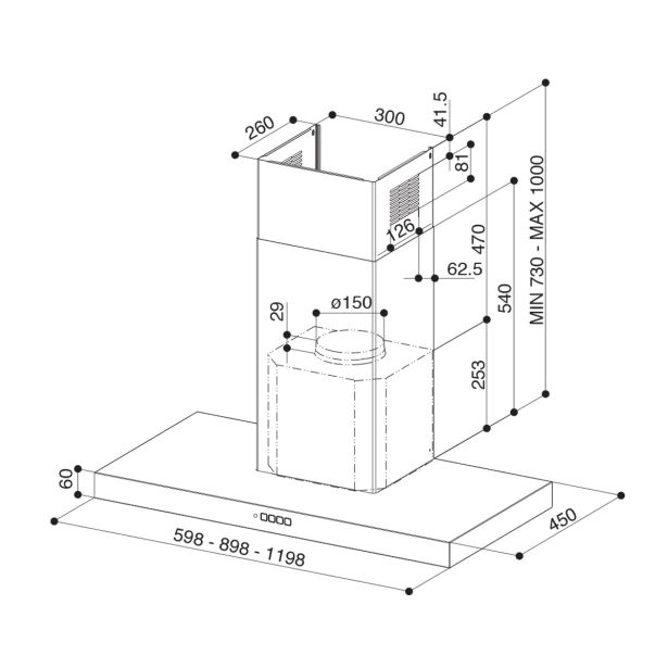 STENSKA KUHINJSKA NAPA FABER STILO COMFORT BK MATT A60