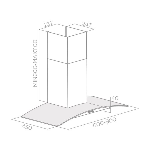 STENSKA KUHINJSKA NAPA TURBOAIR IRIS IX/BL/A/60