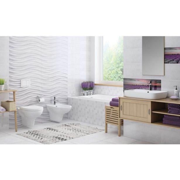 STENSKA PLOŠČICA CERAMICA KONSKIE MILANO SOFT GREY WAVE 25X75 DEKOR