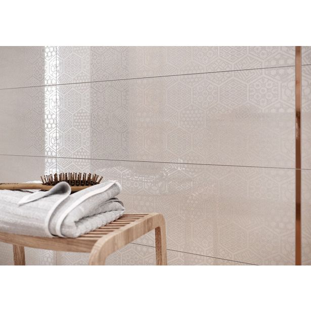 STENSKA PLOŠČICA CERSANIT BANTU CREAM HEKSAGON INSERTO GLOSSY 20X60