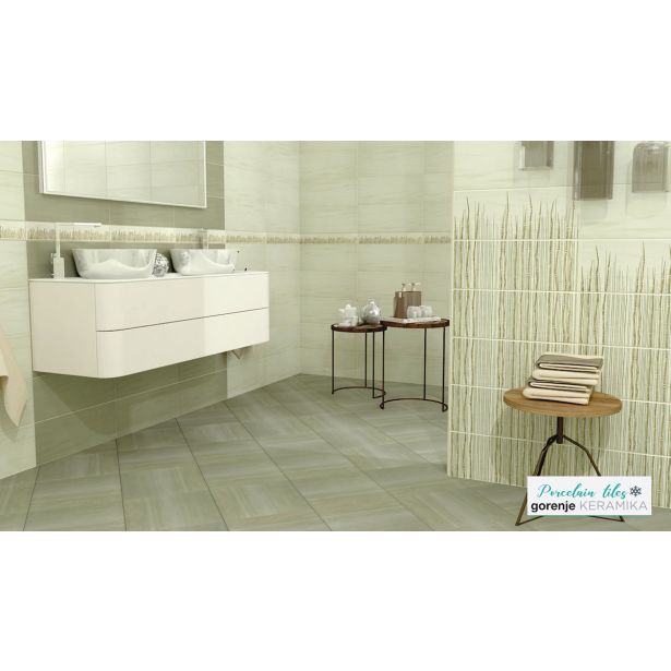 STENSKA PLOŠČICA GORENJE KERAMIKA VELA LIGHT GREEN GRASS B 20X50 DEKOR