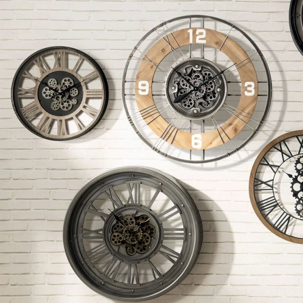 STENSKA URA ATMOSPHERE PAUL, FI 57 CM ZLATO-SIVA