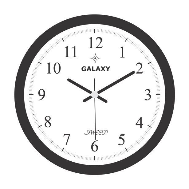 STENSKA URA GALAXY ABS BELA FI 35 CM SIV/ČRN OKVIR