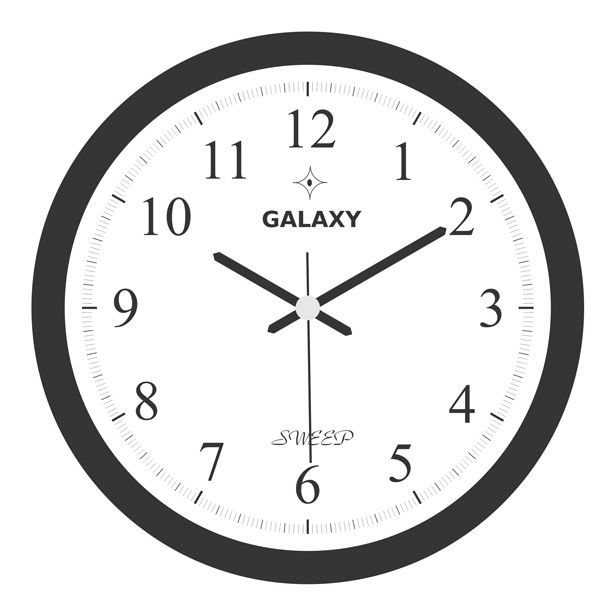 STENSKA URA GALAXY ABS BELA FI 35 CM SIV/ČRN OKVIR