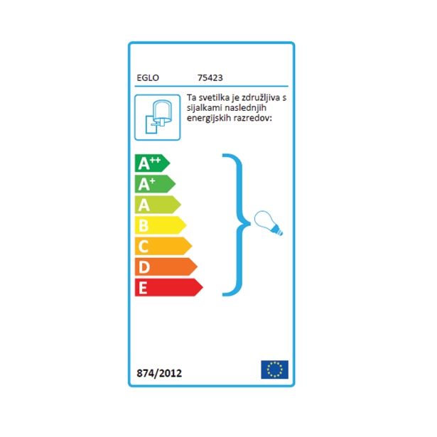 STENSKA VRTNA SVETILKA EGLO LEIROS E27 1X40W MAX INOX