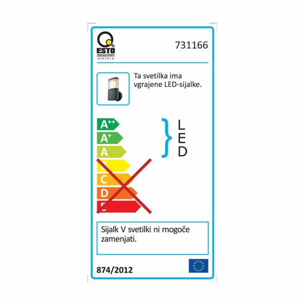 STENSKA VRTNA SVETILKA ESTO TERNA 1X11W SMD LED