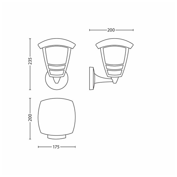 STENSKA VRTNA SVETILKA PHILIPS 15380/31/16 CREEK 1X60W E27 BELA