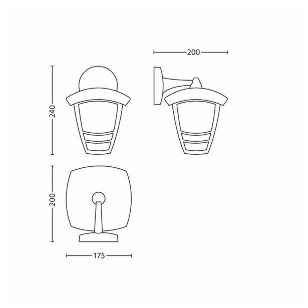 STENSKA VRTNA SVETILKA PHILIPS 15381/31/16 CREEK 1X60W E27 BELA