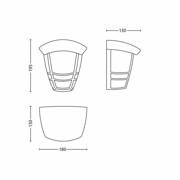 STENSKA VRTNA SVETILKA PHILIPS 15387/31/16 CREEK 1X60W E27 BELA