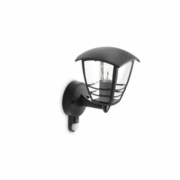 SENZORSKO SVETILO PHILIPS 15388/30/16 CREEK SENZOR 1X60W E27 ČRNA