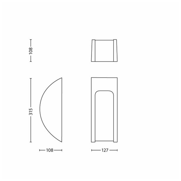 STENSKA VRTNA SVETILKA PHILIPS 16917/93/16 OLIVE 1X20W E27 ANTRACIT