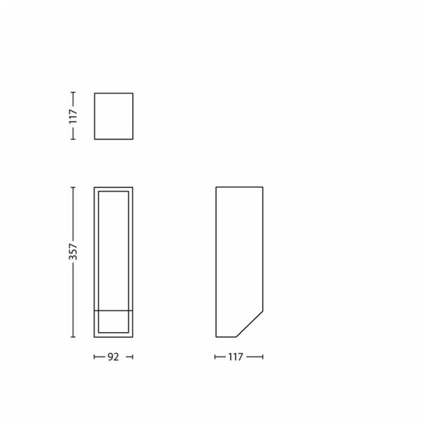 STENSKA VRTNA SVETILKA PHILIPS 16932/93/16 FEATHER 1X18W E27 ANTRACIT