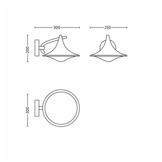 STENSKA VRTNA SVETILKA PHILIPS 17207/93/16 CEDAR 1X15W E27 ANTRACIT