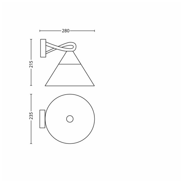 STENSKA VRTNA SVETILKA PHILIPS 17259/42/16 FIG 1X15W E27 ČRNA