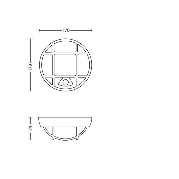 STENSKA VRTNA SVETILKA PHILIPS EAGLE 1X3.5W ČRNA, LED