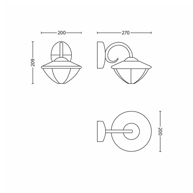 STENSKA VRTNA SVETILKA PHILIPS EDEN 1X7.5W RJAVA,