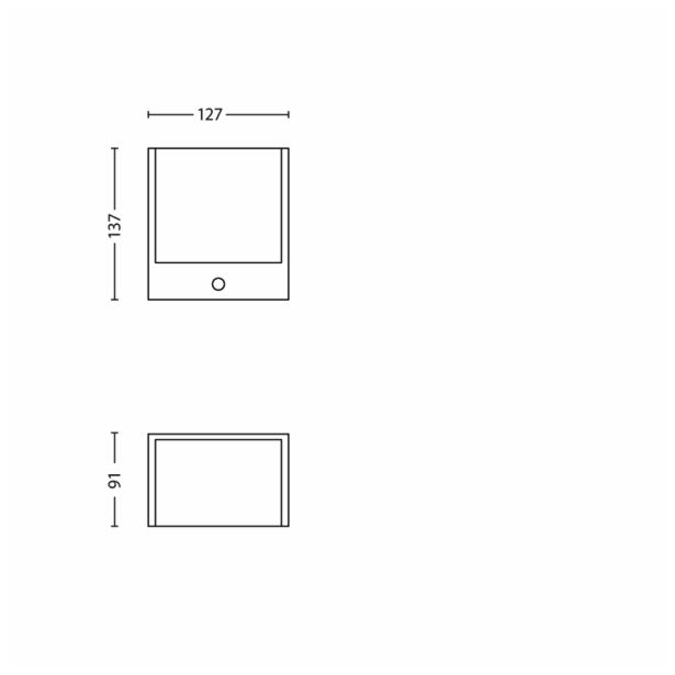 STENSKA VRTNA SVETILKA PHILIPS MACAW 1X3.5W ČRNA, LED