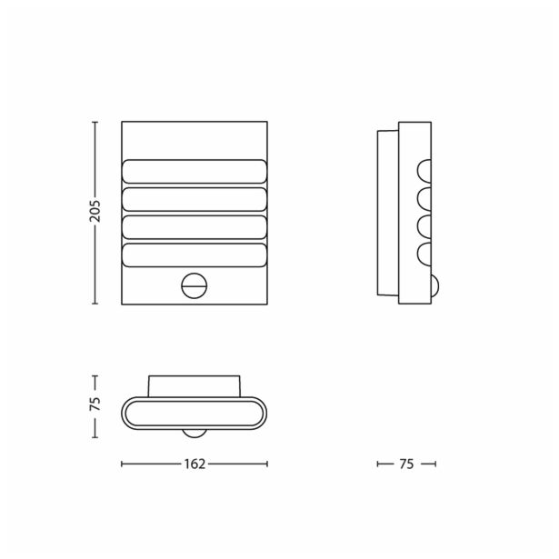 SENZORSKO SVETILO PHILIPS RACCON 1X3W S SENZORJEM ANTRACIT, LED